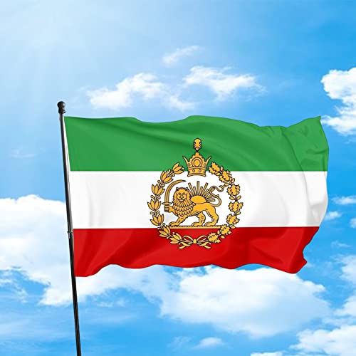 Flagge Iran Royal mit Löwe 60x90cm ALT Iranische Royal Löwe Fahne Ehemalige Persien, lichtbeständig, doppelt genäht, Digitaldruck, lebendige Farbe, mit Messingösen für Garten Innen Außenbereich… von HLJS