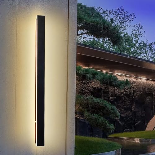 HMAKGG Lange Wandleuchte Aussen Wandlampe Anthrazit Wasserdicht IP65 LED Außenleuchte Warmweiß Modern Außenwandleuchte für Gärten, Terrassen,Vill, 30cm von HMAKGG
