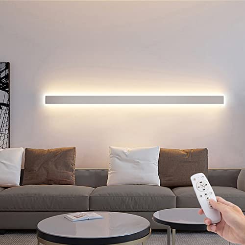 HMAKGG LED Wandleuchte Innen Dimmbar Wandlampe LED mit Fernbedienung 3000K-6000K Wandbeleuchtung Innen für Wohnzimmer Schlafzimmer Treppenhaus Flur,20w/60cm von HMAKGG
