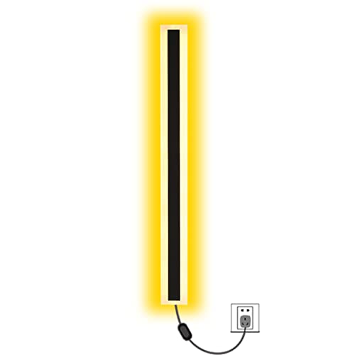 HMAKGG Wandlampe Innen mit Schalter und Stecker, LED Wandleuchte mit Kabel für Wohnzimmer Schlafzimmer Kinderzimmer Warmweiß 3000K,58w/100cm von HMAKGG