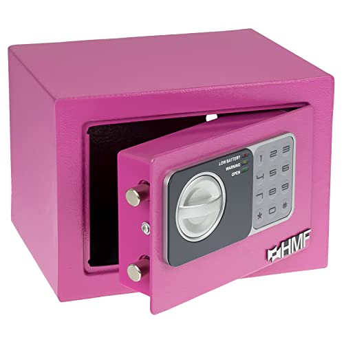 HMF 46126-15 Safe Tresor klein mit Zahlenschloss, Möbeltresor | 23 x 17 x 17 cm | Pink von HMF