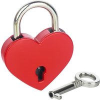 HMF - 6493 Mini Deko Vorhängeschloss mit Schlüssel in Herzform, Rot von HMF