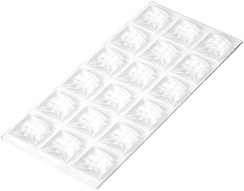 18 x HMH-Shop selbstklebende Anschlagpuffer/Elastikpuffer, 20 x 20 mm, Höhe: 7 mm, quadratisch, transparent, zum Kleben von HMH