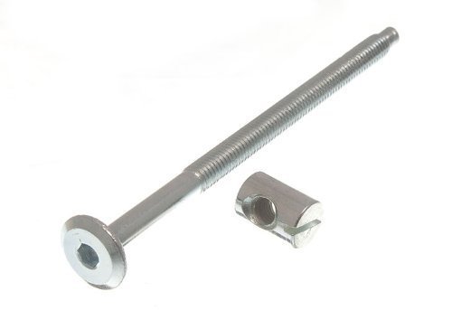 FURNITURE COT BED BOLT ALLEN HEAD WITH BARREL NUT 6MM M6 X 100MM ZP (pack 10 ) by ONESTOPDIY.COM von HMH