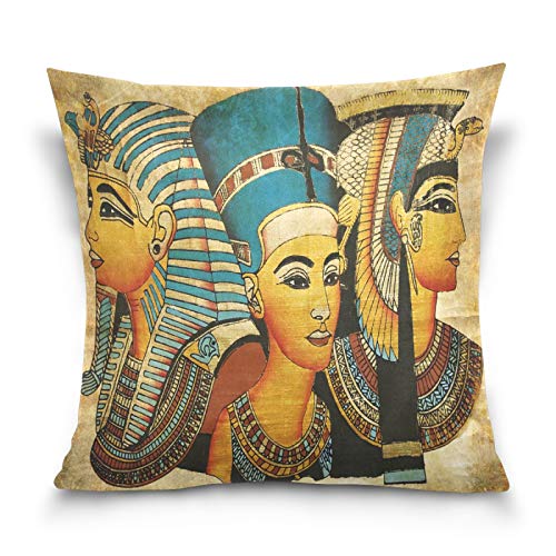 HMZXZ Kissenbezug 40x40cm Jahrgang Ethnisch Ägypten ägyptisch Pergament Dekorative quadratische Kissenbezüge Kissenhüller für Couch Sofa Schlafzimmer Wohnzimmer von HMZXZ