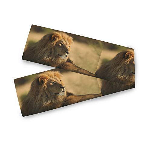 HMZXZ Tischläufer Afrika Afrikanisch Löwe Table Runner Tischdecke Deckel für Hochzeit Party Familie Küche Decor, 13x90 inch von HMZXZ