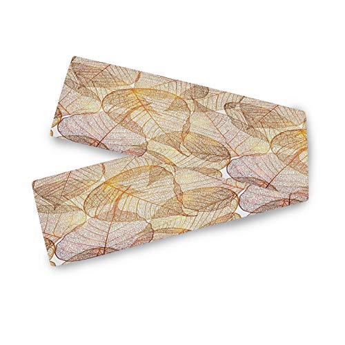 HMZXZ Tischläufer Herbst Blätter Abdrucken Table Runner Tischdecke Deckel für Hochzeit Party Familie Küche Decor, 13x70 inch von HMZXZ