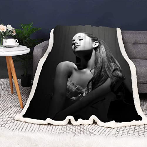 HNSRYLQX Decke Ariana Grande Kuscheldecke Blanket 3D Druckt Wohndecke Sofadecke Couchdecke Fleecedecken, Für Erwachsene Und Kinder (5,150 x 200 cm) von HNSRYLQX
