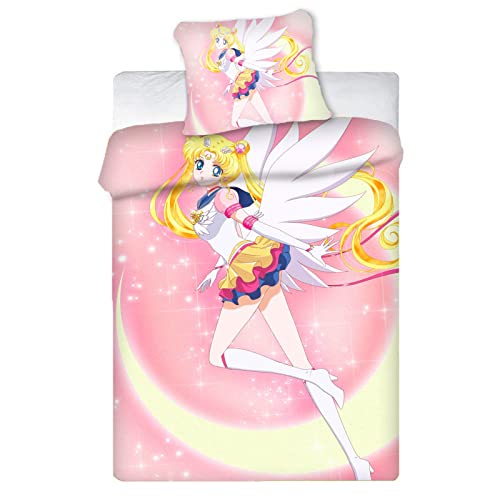 HNSRYLQX Sailor Moon Anime Bettwäsche 135x200, Baumwolle 100% Mikrofaser Mit Kissen - Geeignet Für Jugendliche Mädchen, Sailor Moon Staffel 1 (1,140 x 210 cm) von HNSRYLQX