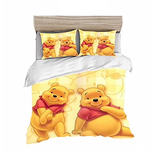 HNSRYLQX Winnie Pooh Kinderbettwäsche 100x135, Winnie Puuh Bettwäsche Set 135x200, Baby Bettwäsche, Baby Bettdecke Und Kissen, Winnie Pooh (5,200 x 200 cm) von HNSRYLQX