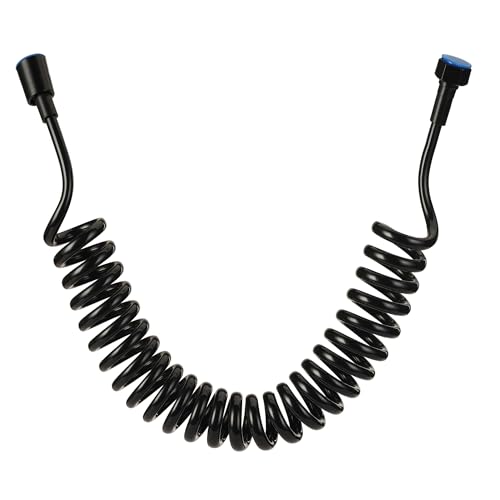 Teleskopischer Feder Duschschlauch,Flexible Bidetschlauch ABS Spiralschlauch für Handbrause Badezimmer Spritzpistole und Waschbecken Sprayer,Anti-Twist & Dehnbare(Schwarz,2M) von HNVNER