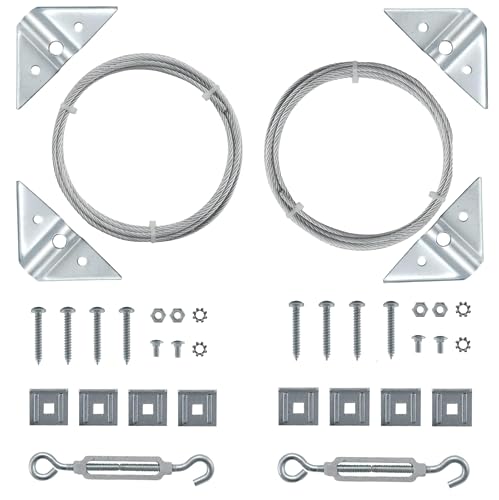 HOME MASTER HARDWARE Anti-Beschlag-Tor-Set, verzinkter Stahl, Spannschlösser, Haken, schwere Kabel, Schrauben, 2 Stück von HOME MASTER HARDWARE