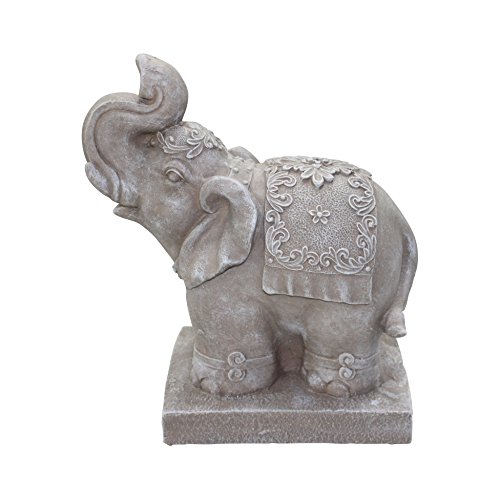 HOMEA 5dej1326cr Statue Zeichnung Elefant Magnesia Weiß 33 x 18 x 40 cm von HOMEA