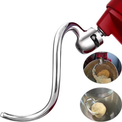 HOMGEN Knethaken für Kitchenaid 5/6 QT Edelstahl Knethaken spülmaschinenfest für Kitchen Aid Standmixer KP25M KV25G KSM55 5KSM60 KP26M KP26N Ersatz von HOMGEN