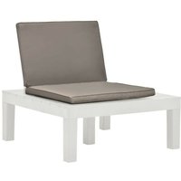 Garten-Lounge-Stuhl mit Sitzpolster KunststoYQvidaXL Weiß YQvidaXL48825DE von HOMMOO