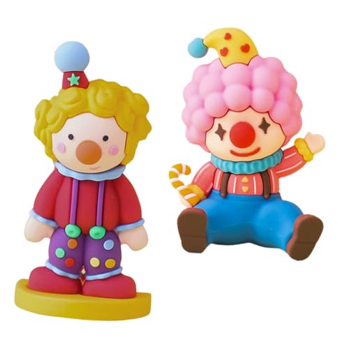 HOMOCONO 2 Stück Clown Ornamente Miniatur Clown Dekorativer Clown Kleine Clown Statue Clown Figur Cartoon Clown Garten Und Landschaftsbau Clown Tischdekoration Sandtablett von HOMOCONO