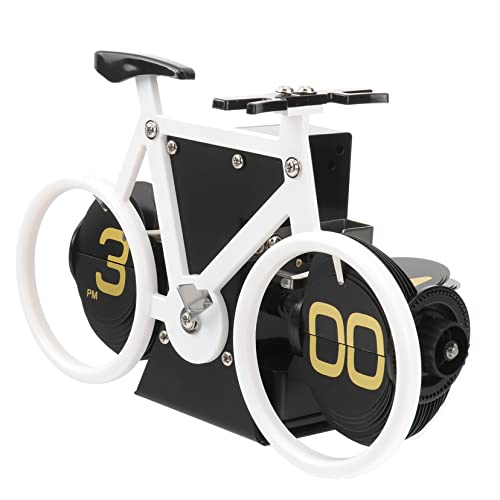 HOMSFOU 1 Stück Für Alarm Neuheit Arbeitsplatz Skulptur & Klassisches Weißes Sammlerstück Fahrrad Modisches Digitales Design Küche Geniale Flip Dekoration Tisch Vintage Kreativ Unten von HOMSFOU