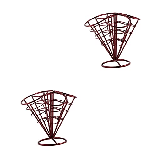 HOMSFOU 2 Stück 4 1 Snackkegelständer Pommes-Frites-ständer Aus Metall Büffetkegelregal Pommesschalen Vorspeisenkorb Pommes-Korb Halter Für Chipkegel Korbregal Geschirr Lebensmittel von HOMSFOU