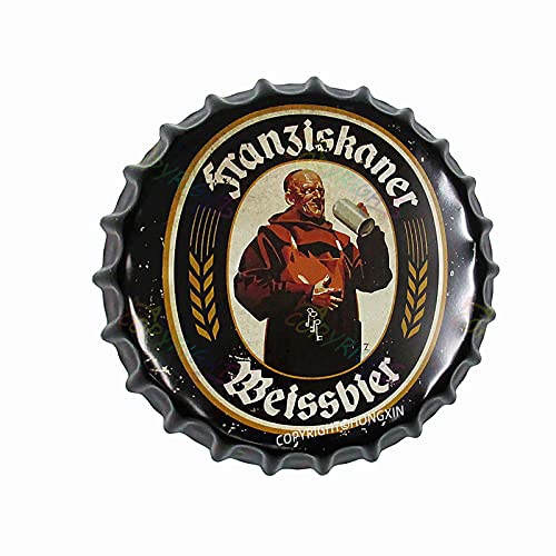 HONGXIN Bier Aluminium Kronkorken Vintage Metallschild Wand Dekor Mann Höhle Biergarten Zubehör Wohnkultur 12" Zoll A0712-4 von HONGXIN