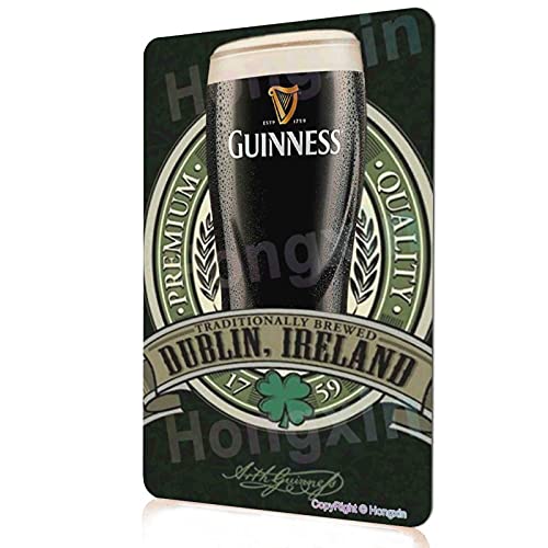 HONGXIN Guinness Dublin Ireland Beer Blechschild Dekoschild Retro Poster Metall Plakat Vintage Türschilder Deko Schild Blech Kunst Schilder Hof Bar Cafe Geschenk 20X30cm von HONGXIN