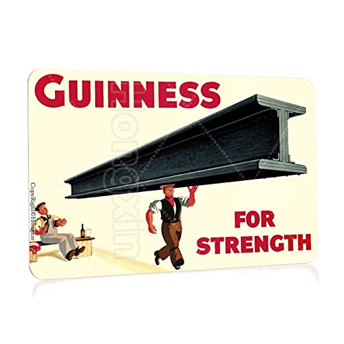 HONGXIN Guinness for Strength Blechschild Dekoschild Retro Poster Metall Plakat Vintage Türschilder Deko Schild Blech Kunst Schilder Hof Bar Cafe Geschenk 20X30cm von HONGXIN