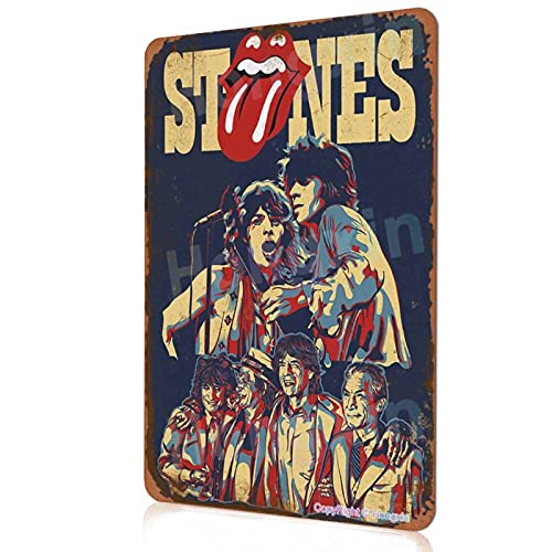 HONGXIN Rolling Stones Blechschild Dekoschild Retro Poster Metall Plakat Vintage Türschilder Deko Schild Blech Kunst Schilder Hof Bar Cafe Geschenk 20X30cm von HONGXIN