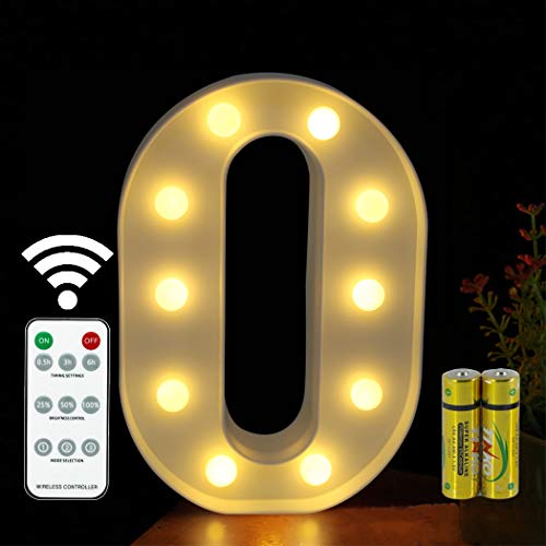 Buchstaben Lichter HONPHIER® Buchstabe Lampe Fernbedienung Alphabet Lampe LED Brief Beleuchtung Buchstabe Licht Beleuchtete Buchstaben Nachtlichter Dekoration für Geburtstag Party Hochzeit (O) von HONPHIER