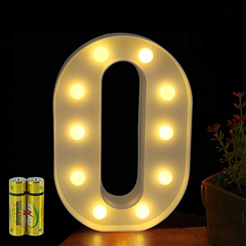 HONPHIER® Buchstaben Lichter Alphabet Lampe LED Brief Beleuchtung Buchstabe Licht Beleuchtete Buchstaben Nachtlichter Dekoration für Geburtstag Party Hochzeit Kinderzimmer (O) von HONPHIER