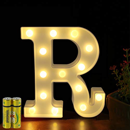 HONPHIER® Buchstaben Lichter Alphabet Lampe LED Brief Beleuchtung Buchstabe Licht Beleuchtete Buchstaben Nachtlichter Dekoration für Geburtstag Party Hochzeit Kinderzimmer (R) von HONPHIER