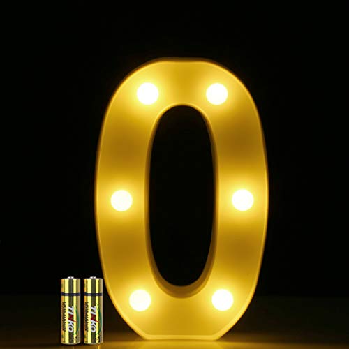 HONPHIER® LED Nummer Licht 3D Nummer Lampe Buchstaben Lichter Alphabet Lampe LED Brief Beleuchtung Buchstabe Licht Beleuchtete Buchstaben Nachtlichter Dekoration für Geburtstag Party (0) von HONPHIER