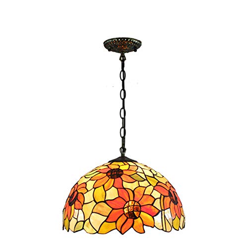 E27 Tiffany Pendelleuchte Deko Leuchte Vintage Glas Hängelampe Höheverstellbar Esstisch Esszimmer Küchenlampen Lampen Retro Pendellampe Wohnzimmerlampe Hängeleuchte Schlafzimmer Keller Loft Cafe Bar von HONY-LIGHT