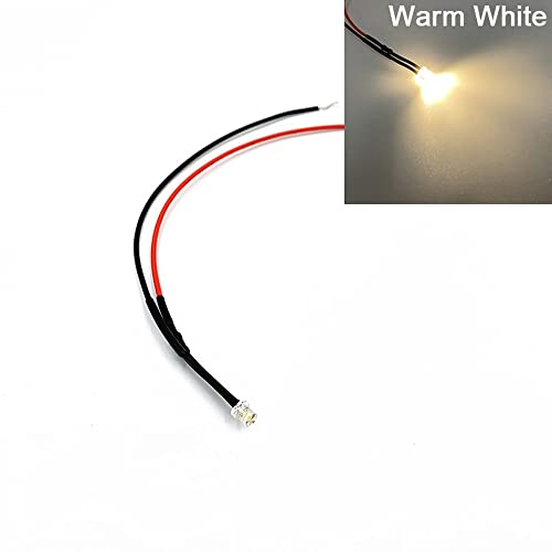 HOOCI 10 Stück 3 mm vorverdrahtete flache Oberseite Weitwinkel Ultra helle Emittierdioden Leuchten 3 V 5 V 6 V 9 V 12 V 24 V 36 V 48 V 110 V 220 V (Farbe: Warmweiß, Größe: 220 V) von HOOCI