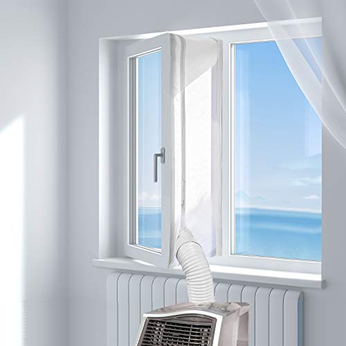 HOOMEE Fensterabdichtung für Mobile Klimageräte, Wäschetrockner, Ablufttrockner, Hot Air Stop zum Anbringen an Fenster, Dachfenster, Flügelfenster, Fensterabdichtung Klimaanlage 400cm von HOOMEE
