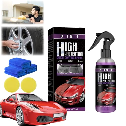 3 In 1 Neues Verbessertes Schnelles Autobeschichtungsspray, 3 In 1 High Protection Quick Car Coating Spray, 3 In 1 Beschichtungsspray, Beschichtungsspray Autolack (100ML-1PC) von HOPASRISEE