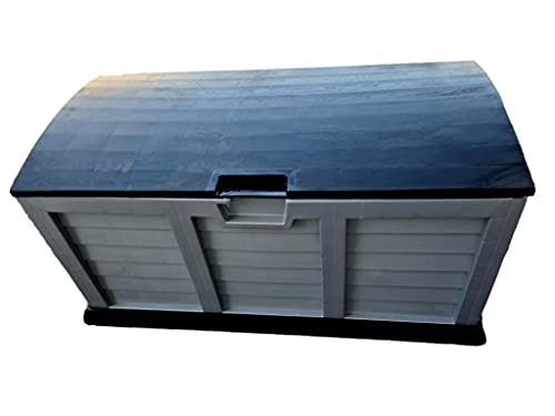 HOQ Auflagenbox Kissenbox aus Kunststoff 270 Liter abschließbar mit Transportrollen Gartenbox wetterfest XXL mit Deckel von HOQ