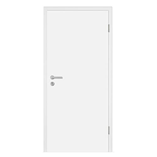 HORI® Wohnungseingangs-Tür CPL Weiß Komplettset Zarge I Schallschutztür SK1 Klimaklasse 3 I Höhe 198,5 cm I Breite 98,5 cm I Wandstärke 265 mm I DIN Links von HORI