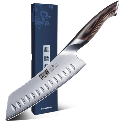 HOSHANHO Santoku Messer, Japanische Küchenmesser Kochmesser Profi Messer, AUS-10 Scharfe Messerklinge mit Ergonomischer Griff, Geschenkbox von HOSHANHO