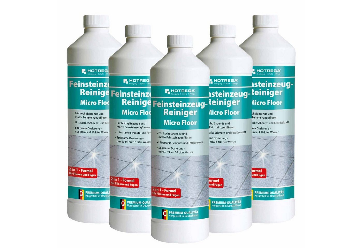HOTREGA® Feinsteinzeug Reiniger Microfloor 1L Konzentrat Set Fussbodenreiniger von HOTREGA®