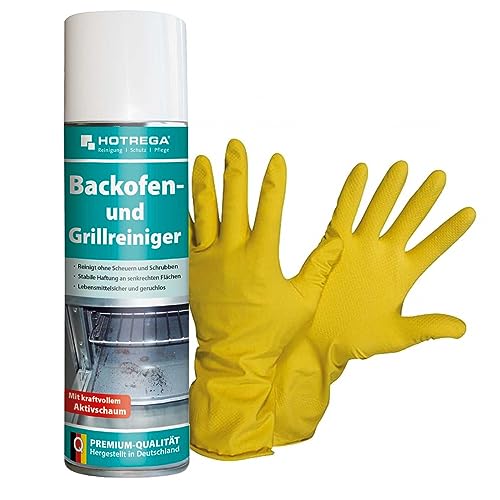 HOTREGA Backofen und Grillreiniger 300 ml SET + NITRAS Handschuhe Gr. 10 von HOTREGA
