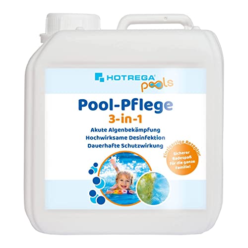 HOTREGA Pool-Pflege 3in1 Konzentrat 2 Liter, für Pools und Planschbecken, Chlor Desinfektion, Algenentferner von HOTREGA