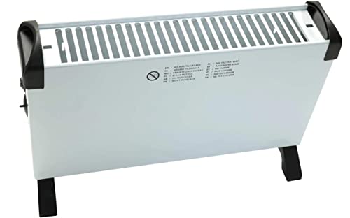Elektroheizung 3 Heizstufen Heizgerät regelbares Thermostat Heizstrahler Mobile Heizung, 750/1250/2000 Watt, weiß schwarz, Tragegriffe, LxBxH 52,5x20x34,5 cm von HOTSerie