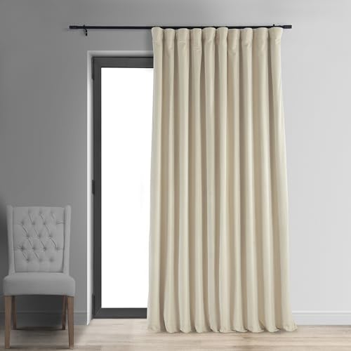 HPD Half Price Drapes Signature Verdunkelungsvorhänge aus Samt für Wohnzimmer, 100 x 108 cm, extra breit, VPCH-VET180103-108 (1 Panel), neutral geschliffen von HPD Half Price Drapes