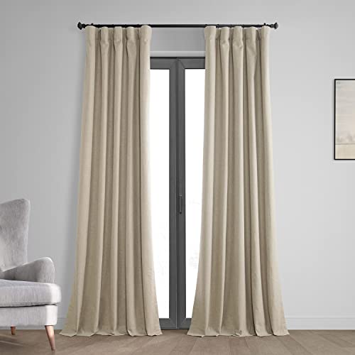 HPD Half Price Drapes Vintage Verdunkelungsvorhänge für Schlafzimmer und Wohnzimmer, 50 x 108, Thermo-Kreuz-Leinengewebe, FLCW-CBO2203-108 (1 Panel) Hellbraun von HPD Half Price Drapes