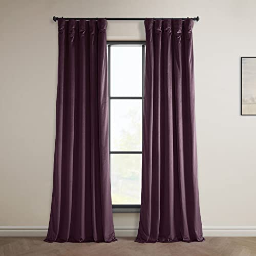 HPD Half Price Drapes VPYC-P Heritage Plüsch-Samtvorhänge, 213 cm, Raumverdunkelungsvorhänge für Schlafzimmer und Wohnzimmer, 50 B x 84 L, (1 Bahn), Winterpflaume, Samt, Winter Pflaume, 84 in von HPD Half Price Drapes