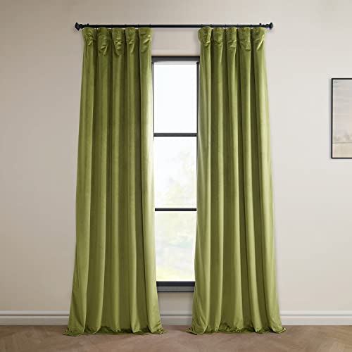 HPD Half Price Drapes VPYC-161224-108 Vorhang aus Plüsch (1 Panel), 50 x 108, Retro-Grün von HPD Half Price Drapes