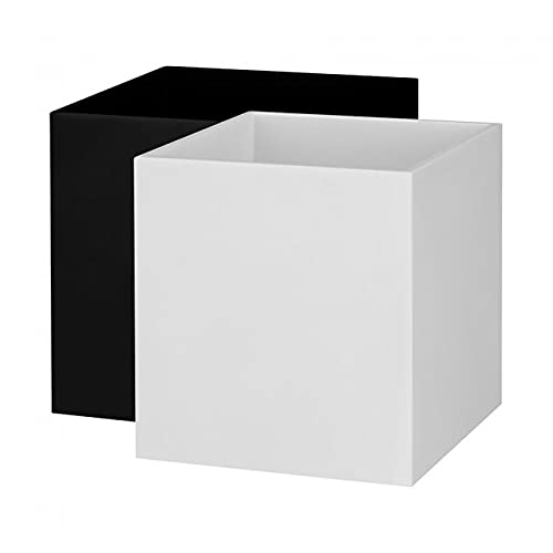 Vorteilspack Deko-Box (schwarz und weiß) - 2 Aufbewahrungsboxen aus Kunststoff - 150x140x140 mm von HR Direkt Verkauf GmbH