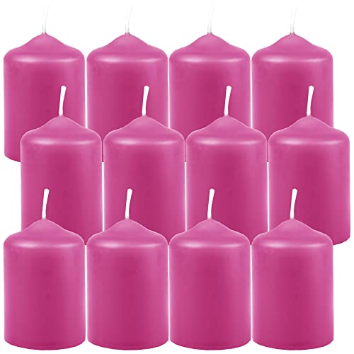 HS Candle Wachskerzen Stumpenkerzen Rose Ø4cm x 6cm (12 Stück) Teelicht Durchmesser, in vielen Farben - Hergestellt in EU - Kerzen Blockkerzen - Wachs von HS Candle
