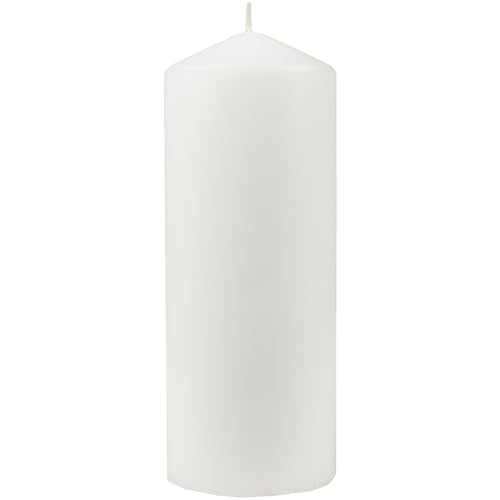 HS Candle Wachskerzen Weiß Stumpenkerzen Ø6cm x 13,5cm - Kerze in vielen Farben, Lange Brenndauer - Hergestellt in EU - Kerzen Blockkerzen - Wachs von HS Candle