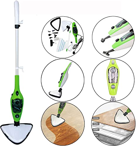 Dampfmop Bodendampfer für Laminatböden, Bodendampfreiniger für Hartböden, Multifunktions-Dampfreiniger für den Haushalt, 10-in-1 Hand-Bodendampfwischer, Wischmoppreiniger mit 350 ml Wassertank von HSHa