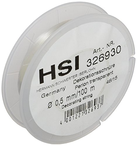 HSI Dekorationsschnüre Perlon transparent 0,5 mm/100 m, 1 Stück, 326930.0 von HSI Professional